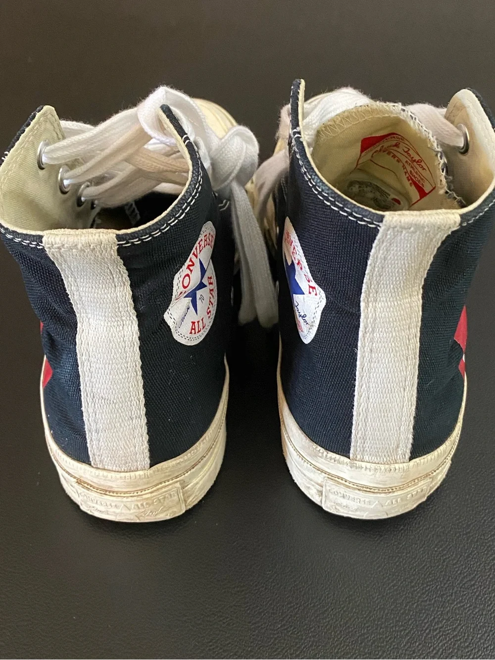 Comme des Garçons Converse Black Hi Top Sneakers Women’s 6.5 All Stars PLAY
